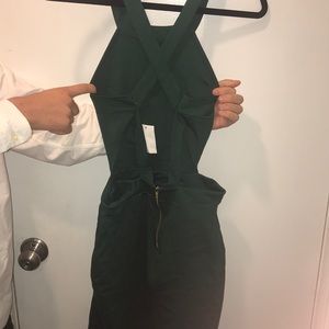 Emerald green open back Dress